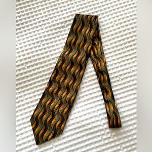 Green and Bronze Colored Silk Necktie
